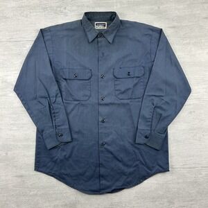 Vintage Montgomery Ward Shirt Mens Large Workwear Button Down Never Needs Ironin